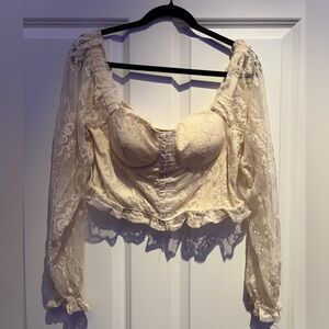 Cream Lace Women's Top